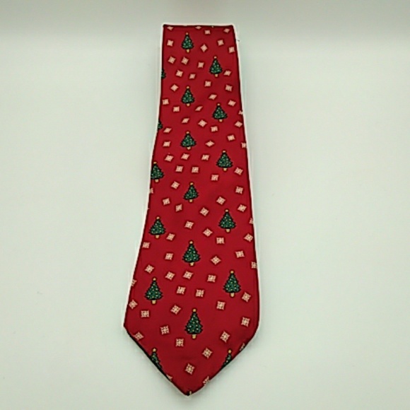 Wembley Other - Wembley mens christmas tree tie 100% silk red